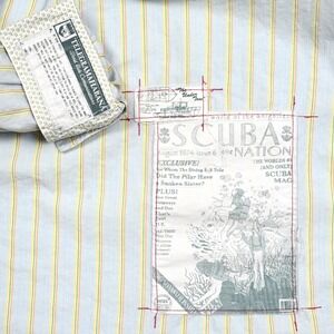 Trovata Men's Large Striped L/S‎ Button Down Shirt Embroidered Unique Flip Cuff